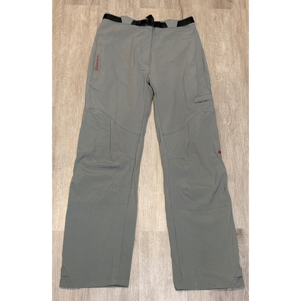 Quechua Decathlon Womens Grey Hiking Pants Size 8 Outdoor Cargo Trousers Utility